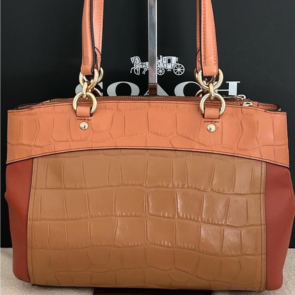 COACH Brooke Mini Croc Embossed and Smooth Leather in Colorblock Xbody/Satchel - Picture 5 of 14